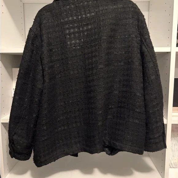 Zara Textured Black Shacket - Picture 2 of 2